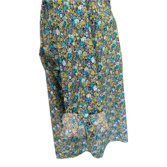 Caribbean Joe Floral Collared Long Roll Tab Sleeve Button Up Shirt Women 3X - Picture 6 of 13